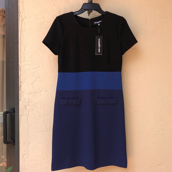 SOLD NWT Karl Lagerfield Paris Color Block Dress - Picture 5 of 7